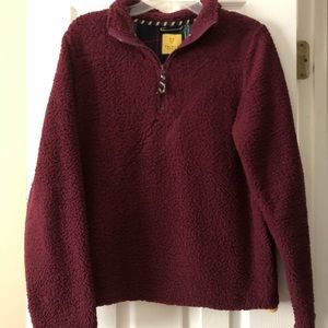 Burgandy Fleece Pullover Halfzip